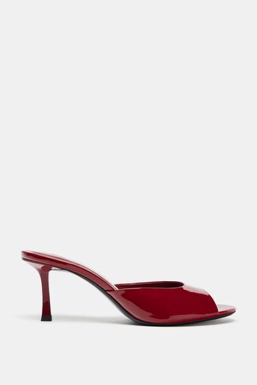 HEELED MULES - Burgundy Red by Zara - Image 0
