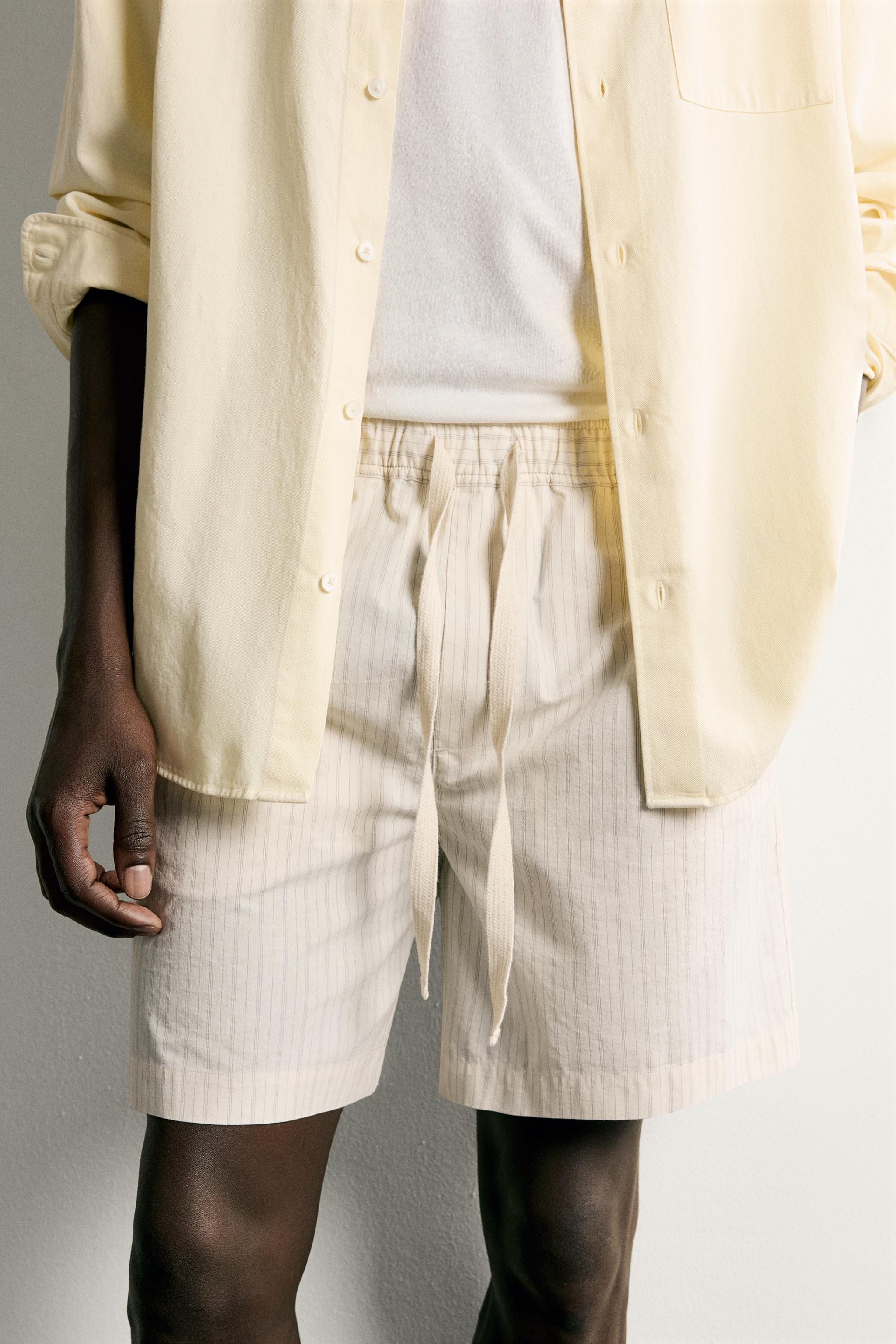 STRIPED RELAXED FIT SHORTS