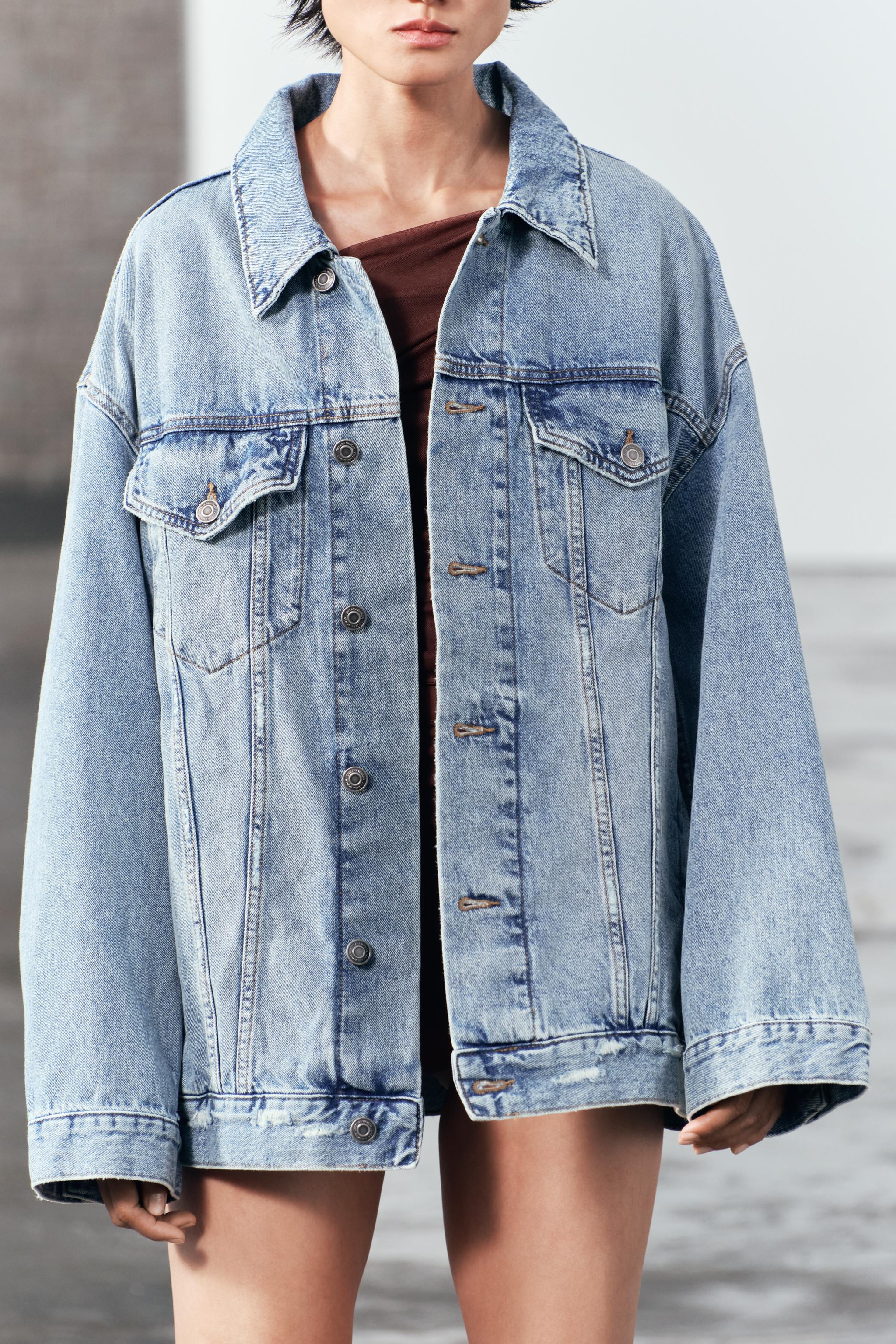 OVERSIZED DENIM JACKET ZW COLLECTION - Faded blue | ZARA Canada