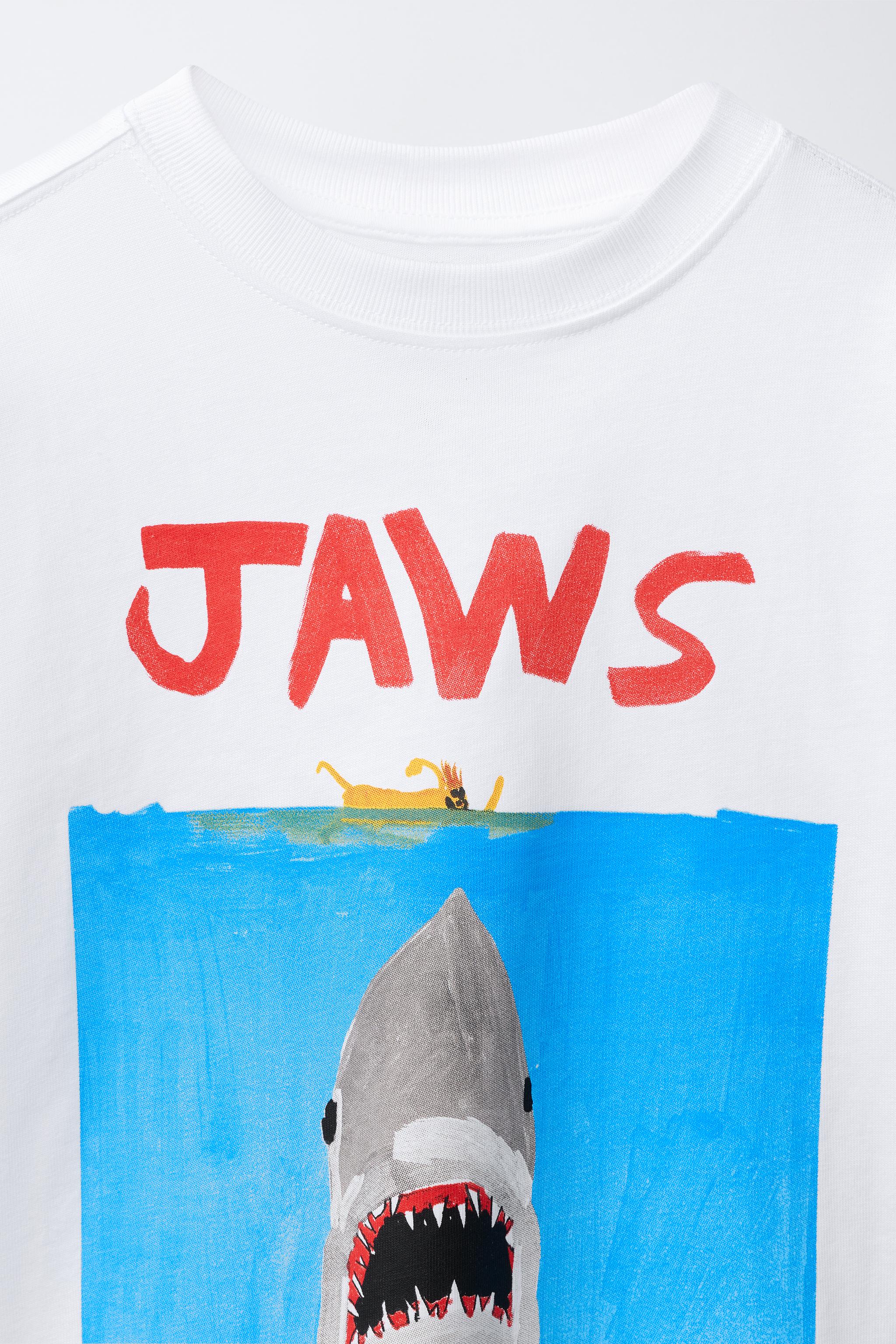 JAWS© X DYLAN´S T-SHIRT CLUB X ZARA ILLUSTRATED T-SHIRT - White