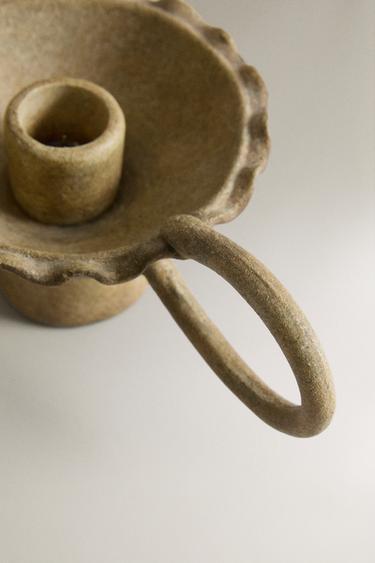 WAVY CERAMIC TEALIGHT HOLDER — Oyster-white 2