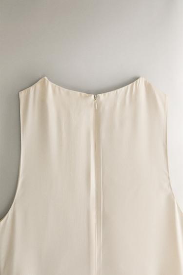 GATHERED SILK NIGHTDRESS - Ecru by Zara - Image 4