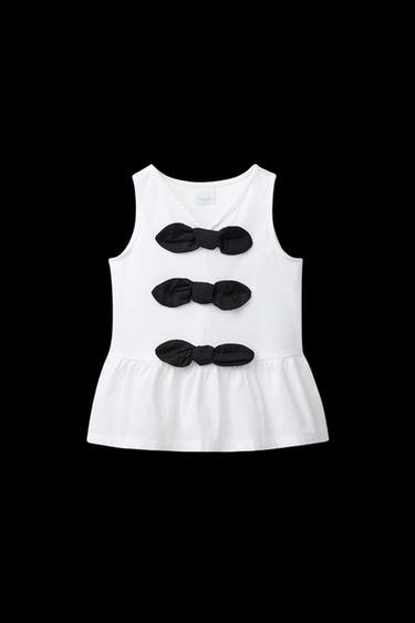 T-SHIRT MIT ZIERSCHLEIFEN - Weiß von Zara - Bild 0