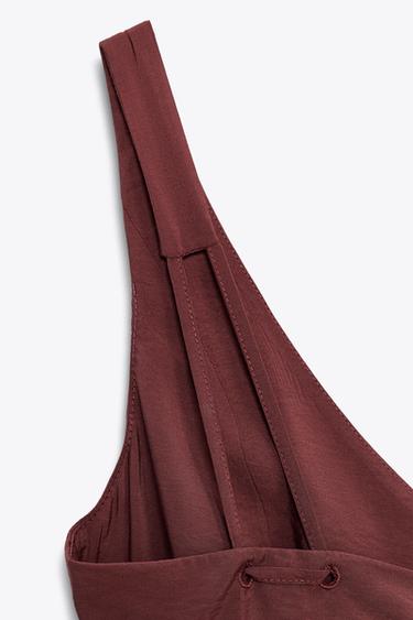 DRAWSTRING MIDI DRESS - Burgundy by Zara - Image 6