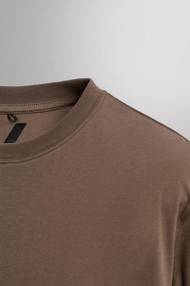 BASIC COTTON TRAINING T-SHIRT - Brown by Zara - Image 8