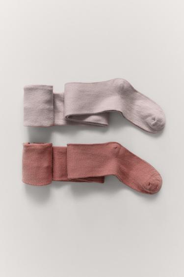 Zara TWO-PACK OF PLAIN TIGHTS - Pink