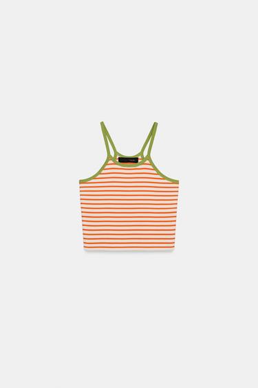 STRIPED KNIT CROP TOP - Stripes by Zara