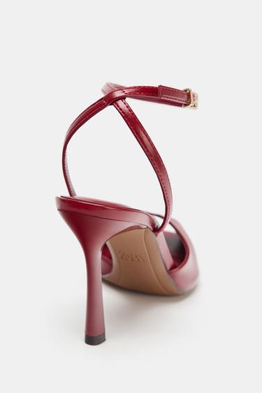 STILETTO HEEL ANKLE STRAP SANDALS - Red by Zara - Image 7