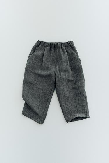 بنطلون بالون بملمس - رمادي داكن الخاص بـ Zara