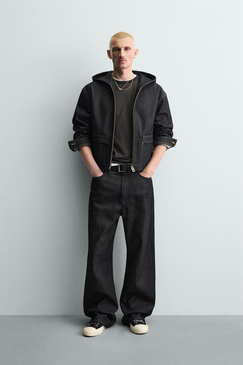 フード付きデニムジャケット - ブルー | ZARA Japan / 日本