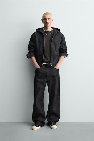 HOODED DENIM JACKET - Blue by Zara