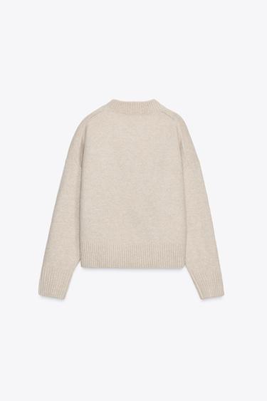 SOFT PLAIN KNIT SWEATER - Ecru by Zara - Image 5