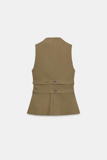 TOP WITH BUTTONS - Khaki de Zara - Image 4