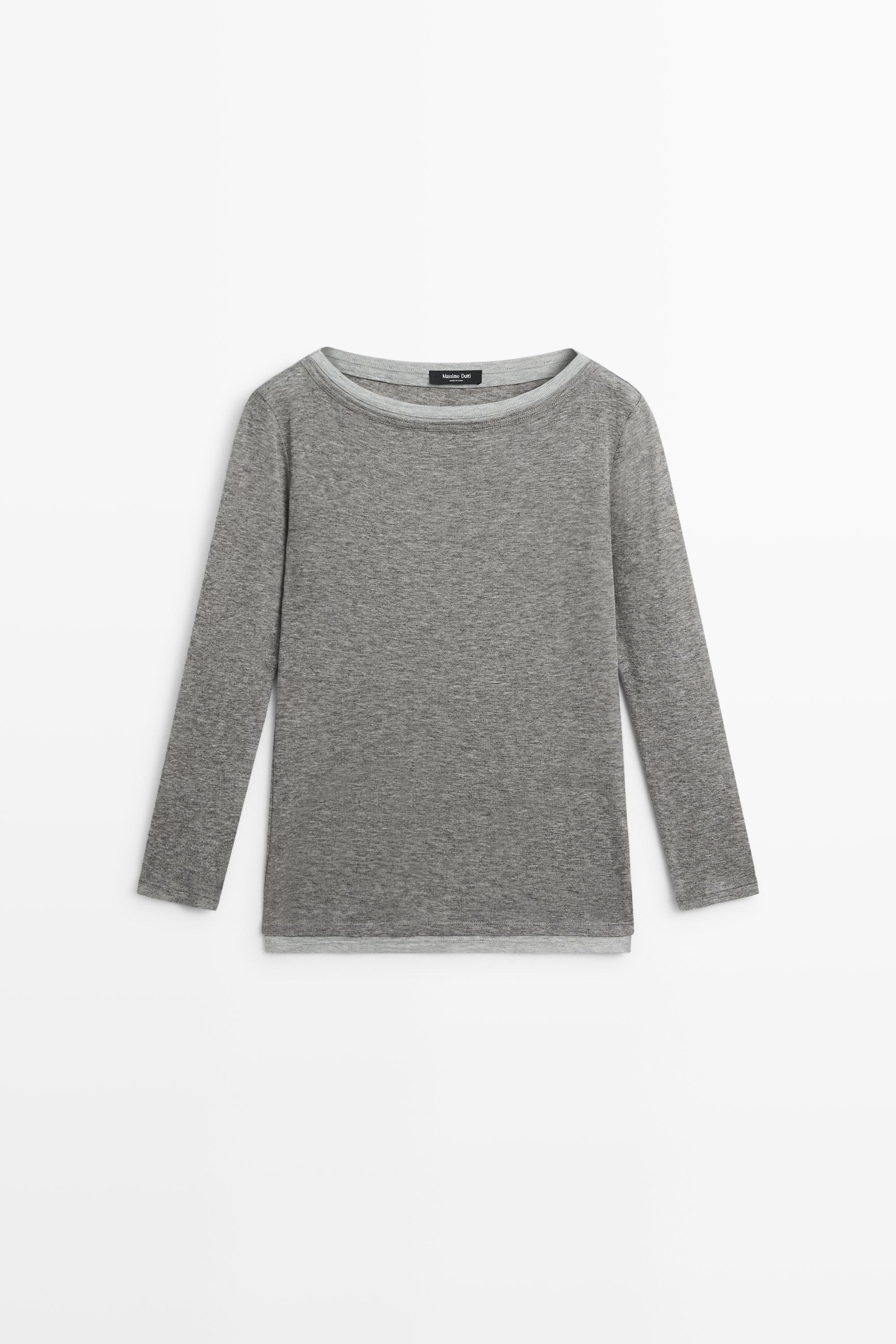 Double boat neck T-shirt