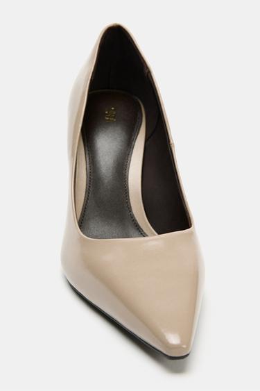 LEATHER HIGH-HEEL SHOES - Taupe Grey by Zara - Image 3