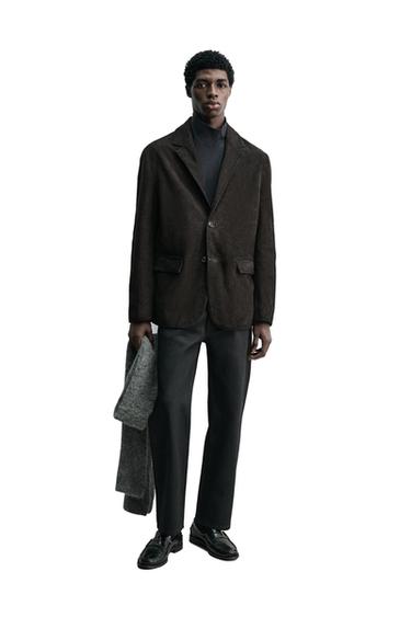 BLAZER PEL ANTE - Marrón escuro de Zara