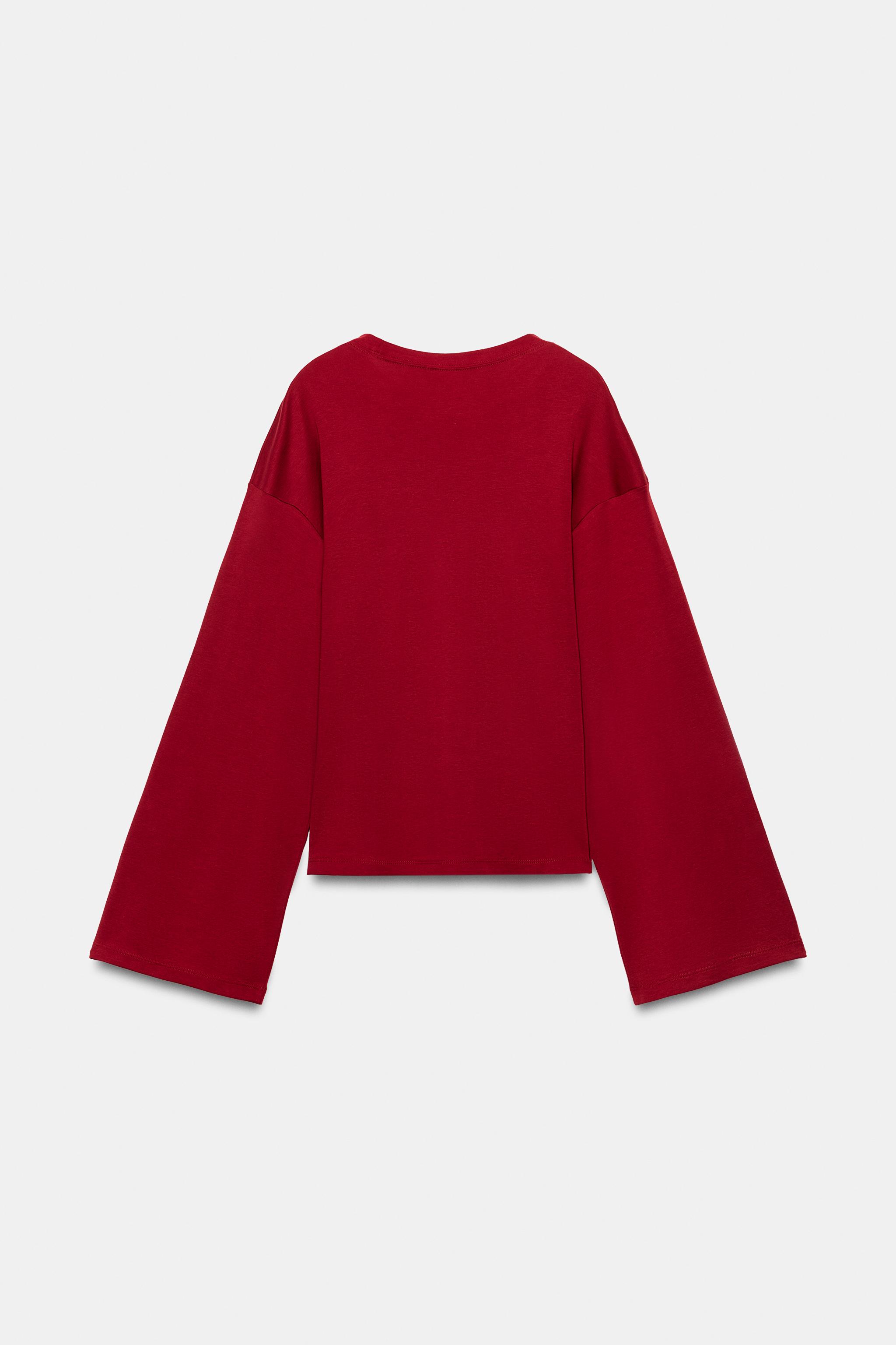 Женские футболки Zara SUPIMA® FITTED T-SHIRT — фото 6