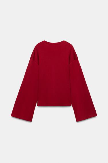 T-SHIRT AJUSTÉ SUPIMA® - Rouge foncé de Zara - Image 5
