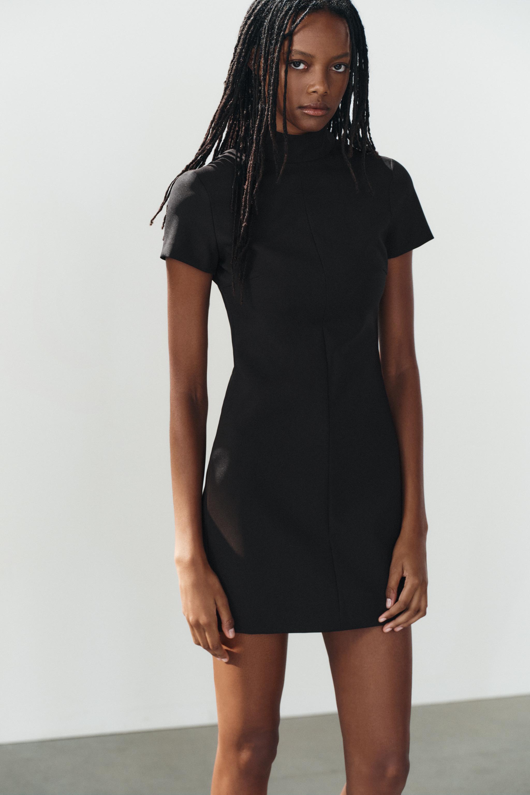 Женские платья Zara SHORT SLEEVE MINI DRESS — фото 5