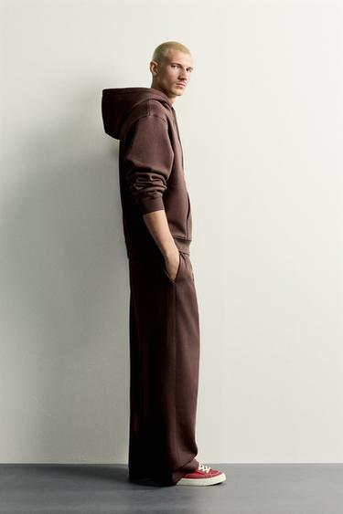 BASIC STRAIGHT-LEG JOGGERS - Brown by Zara