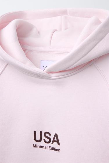 ENSEMBLE SWEAT À CAPUCHE ET PANTALON LARGE - Rose pâle de Zara - Image 5