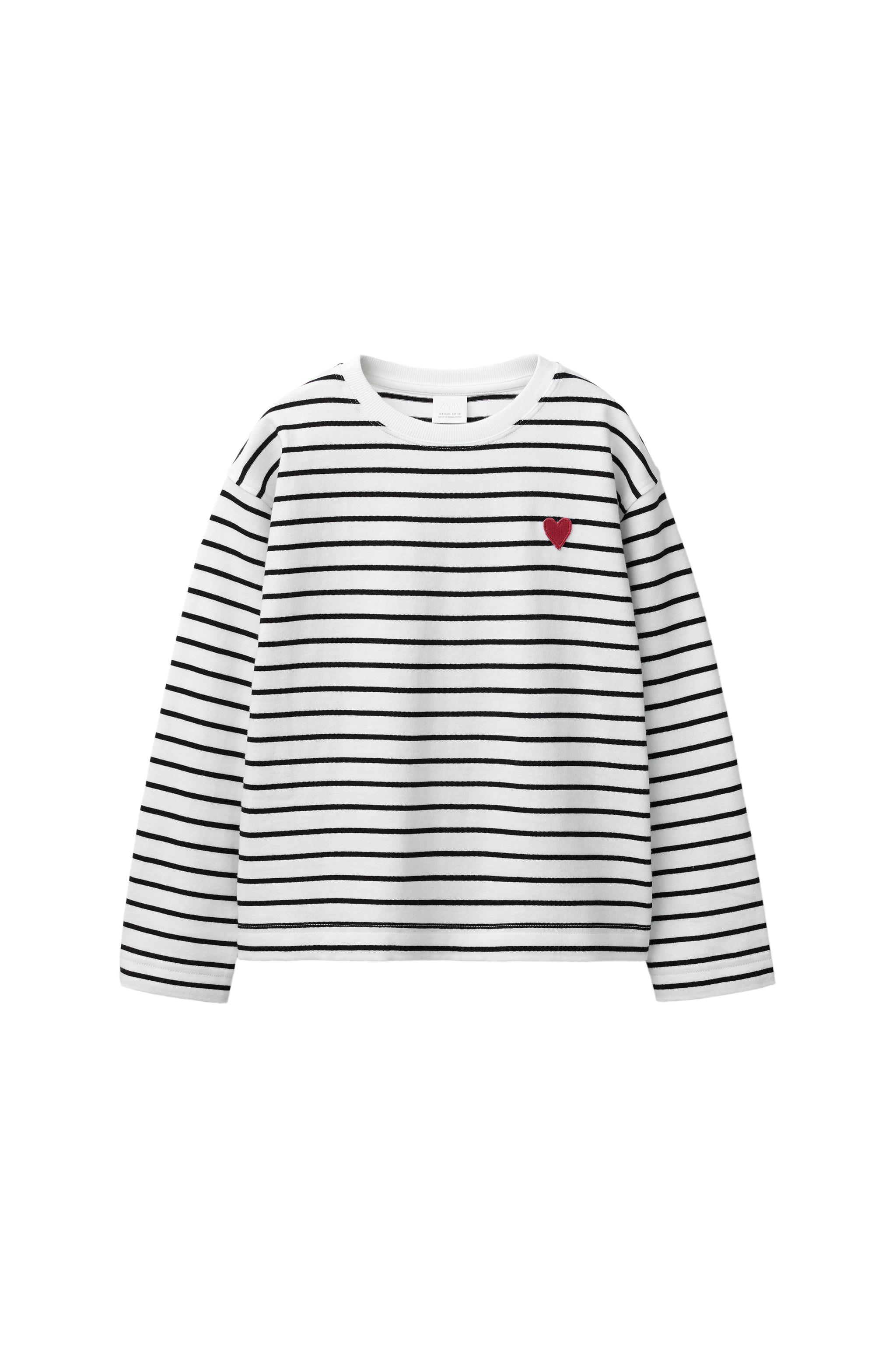 STRIPED HEART T-SHIRT - Striped | ZARA United States