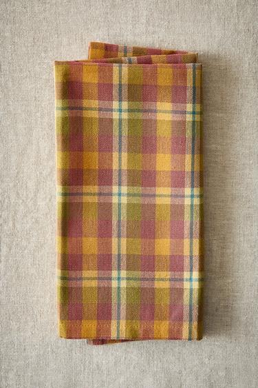 SERWETKI W KRATKĘ Z BARWIONEJ NICI (KOMPLET 2 SZT.) - Pomarańczowe Zara