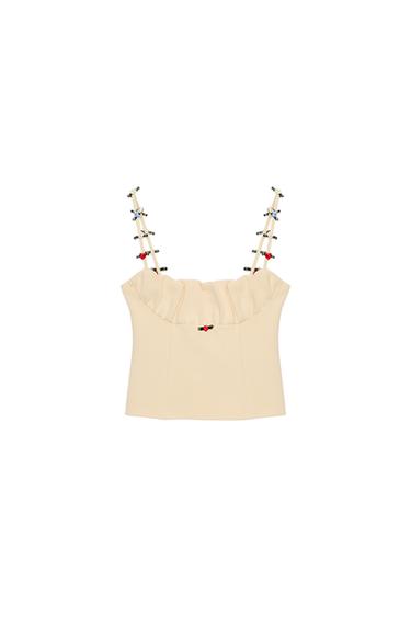 FLORAL STRETCH CORSETRY-INSPIRED TOP