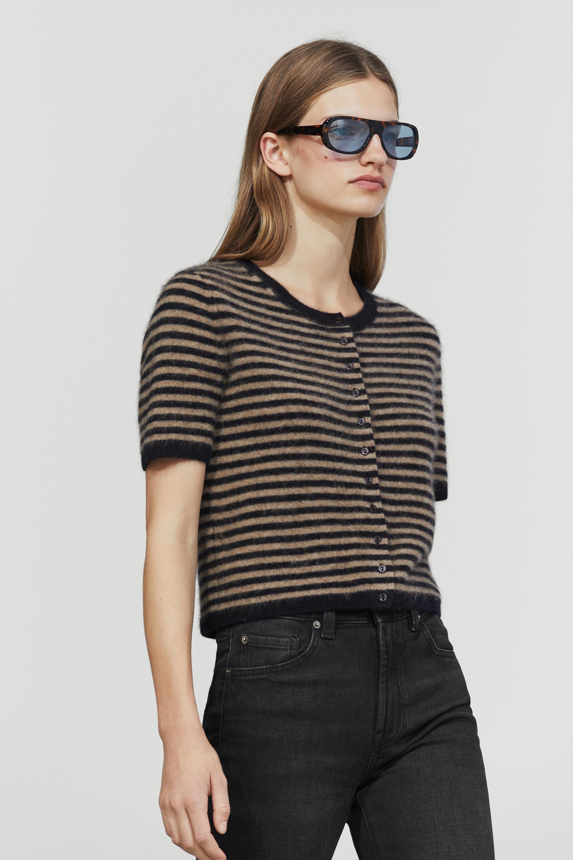100% wool short sleeve knit cardigan