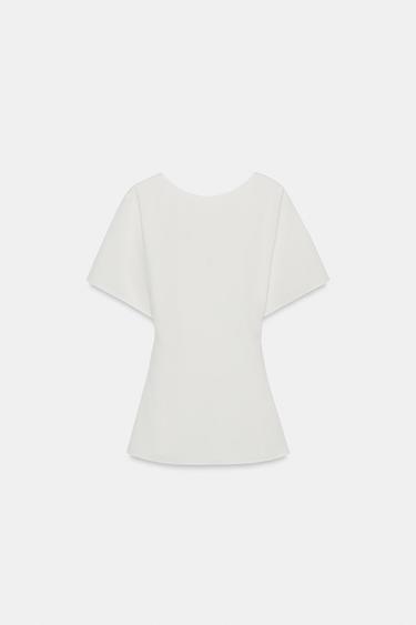 TOP À MANCHES COURTES ZW COLLECTION - Blanc cassé de Zara - Image 6