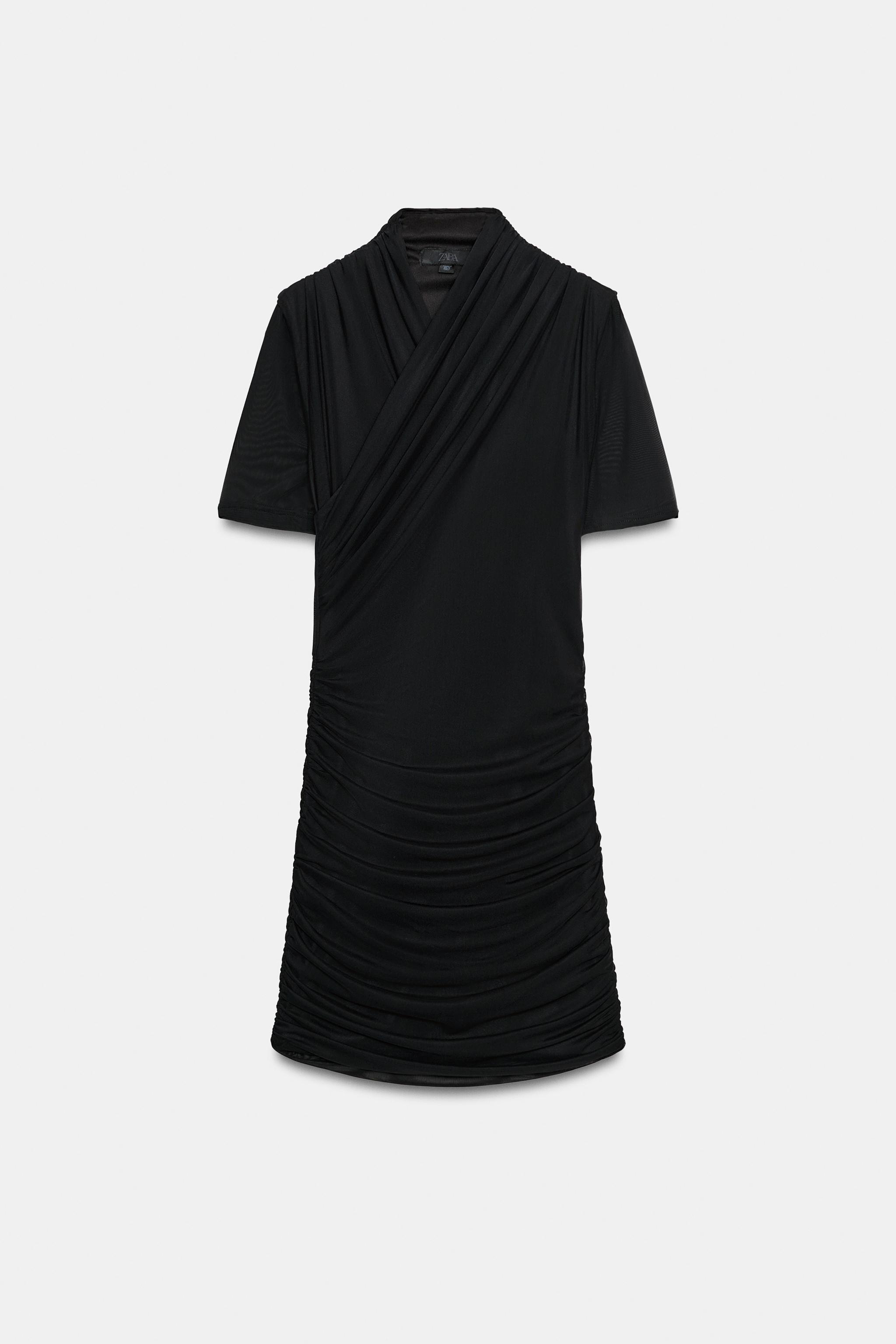 ROBE COURTE CROISÉE EN TULLE