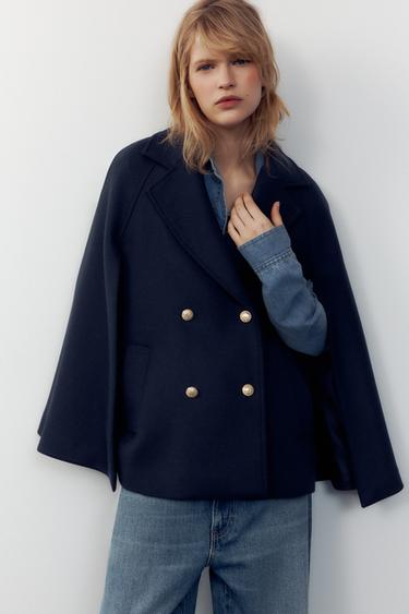 WOOL BLEND COAT - Navy blue by Zara - Image 0