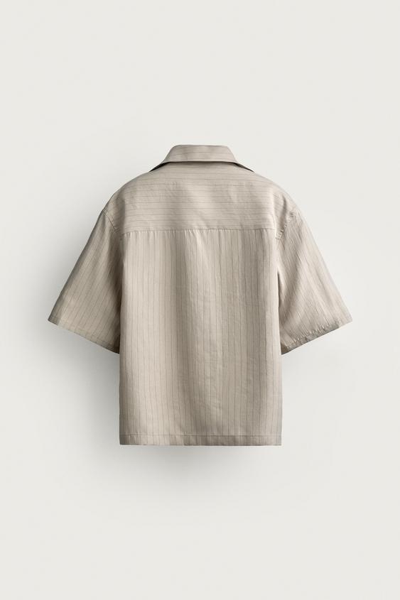 CHEMISE FLUIDE COUPE DÉCONTRACTÉE - Gris / Marron clair de Zara - Image 6