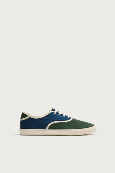 ΔΕΡΜΑΤΙΝΟ SNEAKER ΣΕ ΣΥΝΔΥΑΣΜΟ - Πράσινο του Zara