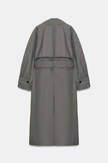 TRENCH OVERSIZE À CEINTURE ZW COLLECTION - Gris / Marron clair de Zara - Image 6