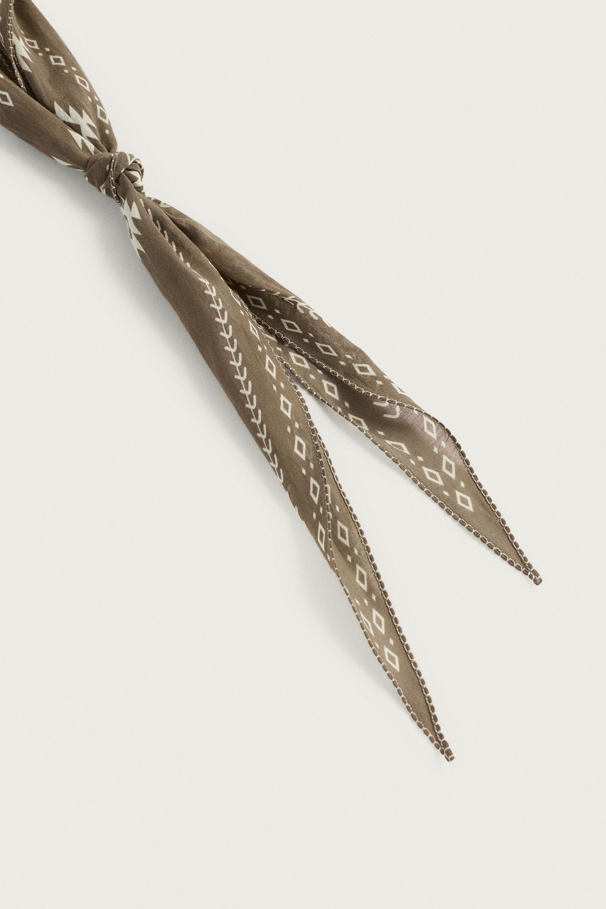 Мужские аксессуары Zara LONG GEOMETRIC PRINT BANDANA — фото 5