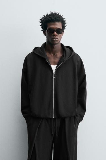 SUDADERA CREMALLERA VOLUMEN LIMITED EDITION - Negro de Zara