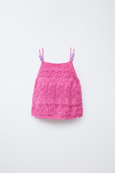 TOP EN MAILLE FANTAISIE - Fuchsia de Zara - Image 1