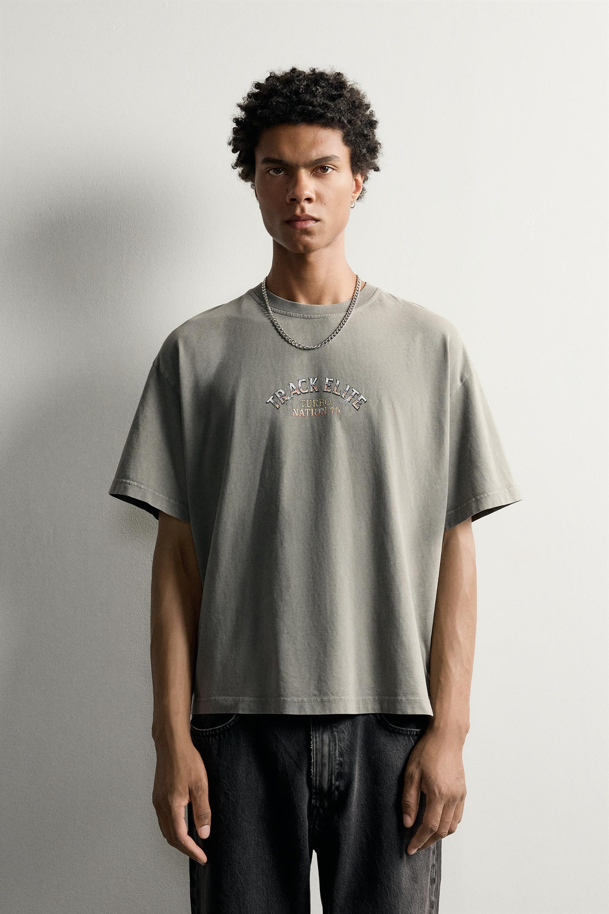 RELAXED FIT GRAPHIC T-SHIRT — Stone