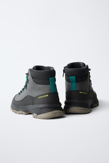 WATER-REPELLENT HIKING BOOTS - Green by Zara - Image 4