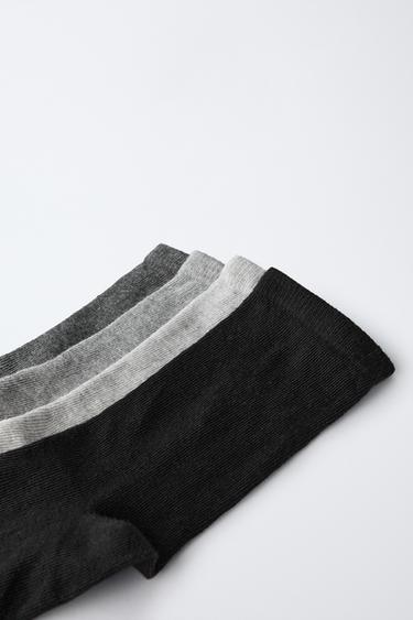 4-PACK OF PLAIN CREW SOCKS - Grey by Zara