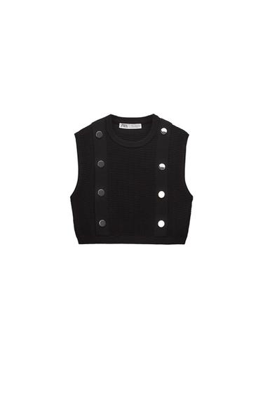 BUTTON-UP KNIT TOP