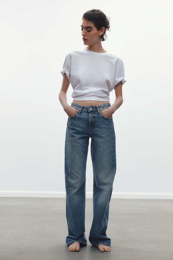 JEANS TRF WIDE LEG TIRO MEDIO