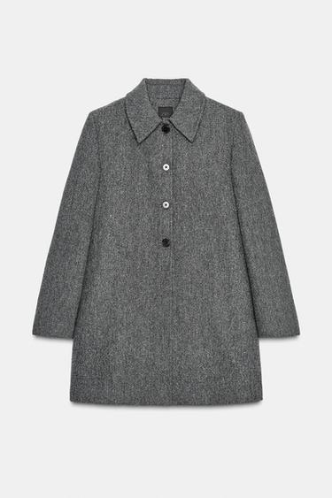 ZW COLLECTION SHIMMER COAT - Mid-grey by Zara