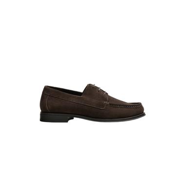 LEATHER DECK SHOES - Brown by Zara