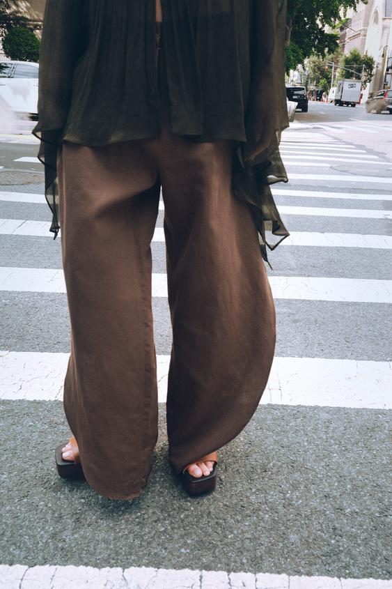 ZW COLLECTION WIDE-LEG PANTS WITH VENTS
