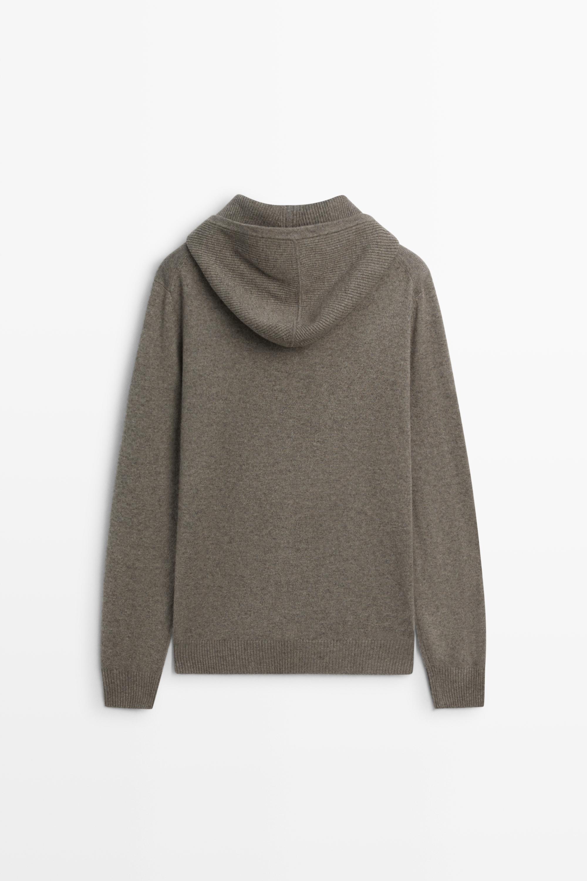 Cardigan en maille à capuche laine mélangée