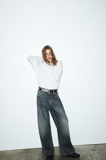 JEANS TRF EXTRA WIDE LEG TIRO ALTO - Marino de Zara