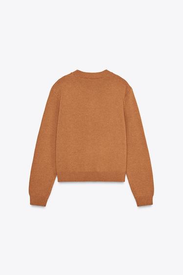 PLAIN KNIT CARDIGAN - Caramel by Zara - Image 4