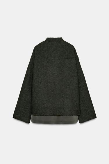 VESTE STRUCTURÉE AVEC LAINE ZW COLLECTION - Kaki de Zara - Image 9